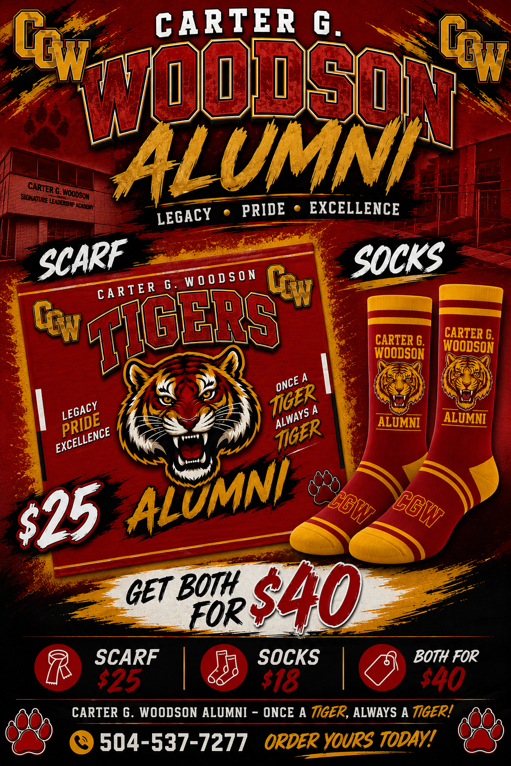 Carter G Woodson sock and scarf bundle