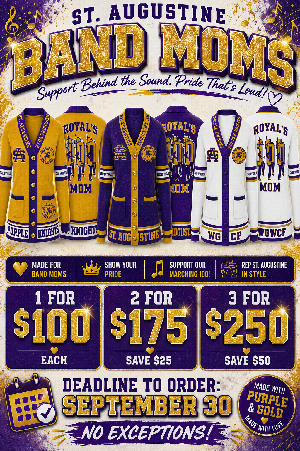 St. Aug Band Mom Cardigan